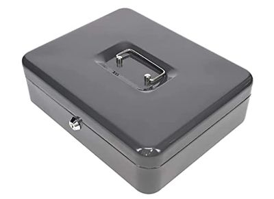 Kippen 10003NA - Caja de caudales con monedero, color antracita. Dimensiones: 300 x 240 x 90 mm.