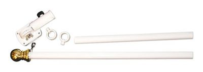 Annin Flagmakers Kit de Montage pour bâton Rotatif Blanc avec Boule