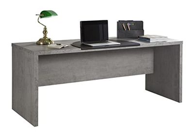 Composad | Escritorio de línea práctica, Escritorio de Oficina, Elegante, 180 x 74,20 x 69 cm, Color Gris hormigón, Fabricado en Italia