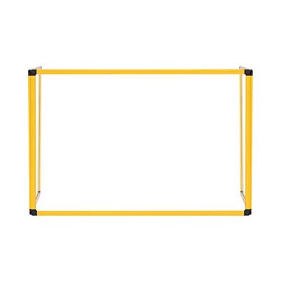 Trio Glazen Board, Triple Glass Board met Geel Aluminium Frame, 90 x 60 cm en twee 45 x 60 cm planken