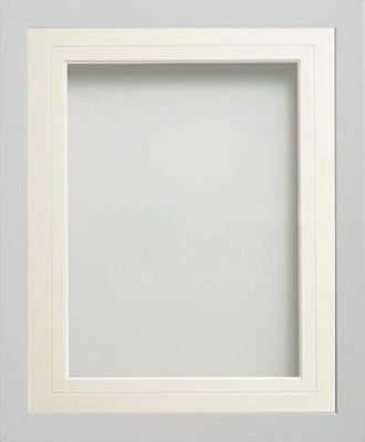 Frame Company Allington White Photo Frame with White V-Groove Mount, 12x10 for 6x4 inch, fitted with perspex