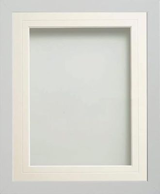 Frame Company Allington White Photo Frame with White V-Groove Mount, A3 for A4, fitted with perspex