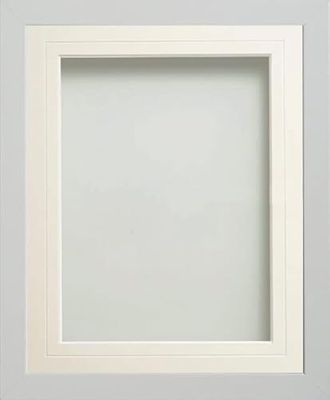 Frame Company Allington White Photo Frame with White V-Groove Mount, 12x10 for 6x4 inch, fitted with perspex