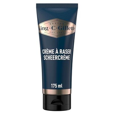 King C. Gillette Originele Scheercr√®Me, Hydraterende Scheercr√®Me Voor Mannen 175Ml, Voor De Gevoelige Huid En Een Scheerbeurt Van Barbierkwaliteit