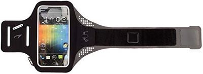 Avento 21PO Lightweight Smartphone Sports Armband - Black/Grey/Silver, One Size