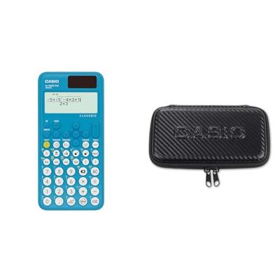 Casio FX-85SP CW - Calculadora Científica, Recomendada para el Curriculum Español y Portugués, Azul + Casio FX-Case-CB-BK2, Funda Protectora para calculadora científica técnica Casio, Negro