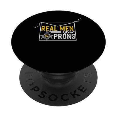 Real Men Wear Delantales Freemasonry Compases Cuadradas PopSockets PopGrip Adhesivo