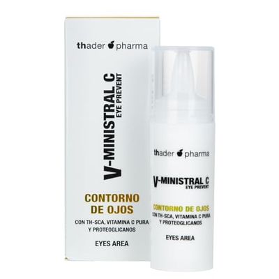 Thader Pharma - Contorno occhi antiossidante V-Ministral C con TH-SCA, vitamina C pura e proteoglicani, 20 ml