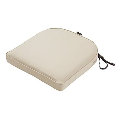 Klassiska tillbehör Montlake FadeSafe konturerad uteplats matstolskudde – 5 cm tjock – slitstark uteplats kudde för utomhusbruk med vattentåligt stöd, antik beige, 50 cm B x 20D x 2T (62-006-BEIGE-EC)