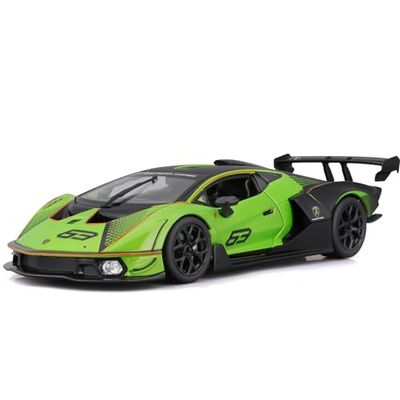 Bburago Lamborghini Essenza SCV12, Modellino Realistico Auto, Scala 1:24, Colore Verde/Nero, Licenza Ufficiale Lamborghini, Età Consigliata 3+ Anni, Confezione da 1 Unità