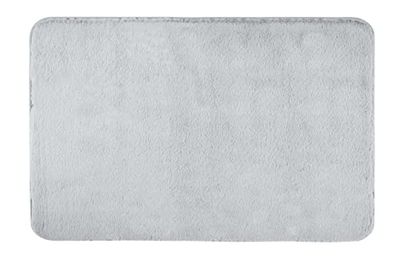 WENKO Tapis de Bain Saravan, Tapis de Bain en matière Microfibre Douce (100% Polyester) avec Hauteur de Poil de 20 mm et Dessous antidérapant, séchage Rapide et Non Pelucheux, 50 x 80 cm, Gris Clair