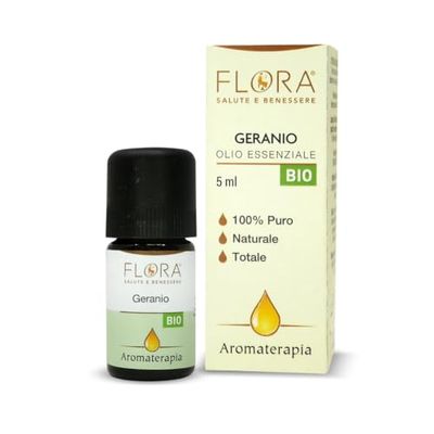 Flora eterisk olja Geranio Bio Codex, naturlig arom för livsmedel – 5 ml