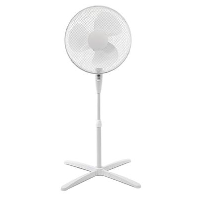ito electronics ito Staande ventilator, diameter 40 cm, wit, oscillerend + 3 snelheden instelbare hoogte/verstelbare hellingshoek, 40 x 14 x 125 cm