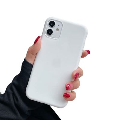 LAMTOR Custodia in silicone liquido antiurto sottile [resistente ai graffi] per iPhone 11, in silicone [bordi quadrati] e protezione della fotocamera migliorata per Apple iPhone 11, bianco