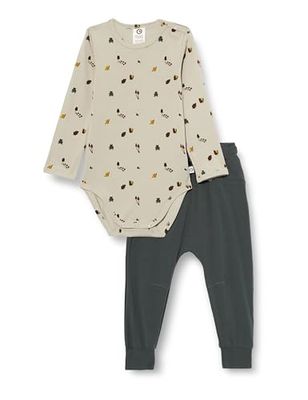 Müsli by Green Cotton Baby Boys Forest Set Base Layer, Soft Green/Mustard/Kora, 98