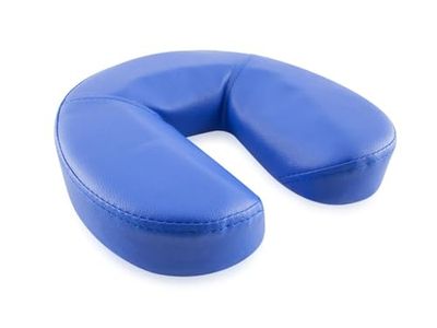 QUIRUMED Cuscino facciale, a forma di ferro di cavallo, 29 x 27 x 7 cm, colore blu, imbottitura in schiuma, per Yoga, per Fitness, per Massaggio