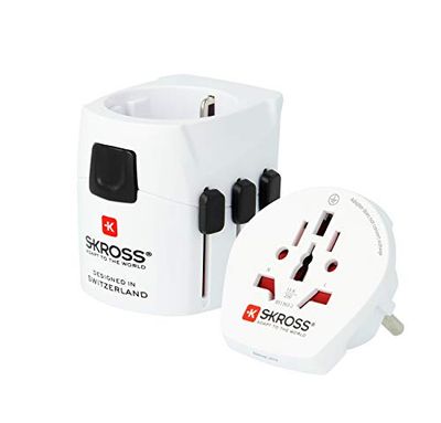 SKROSS | 1.103165 | PRO Light-World | Adaptateur de Voyage Universel 2/3 Pôles - Depuis et Pour 200 Pays - Tension et Puissance : 100V – 630W / 250V – 1575W - Protection contre les chocs électriques