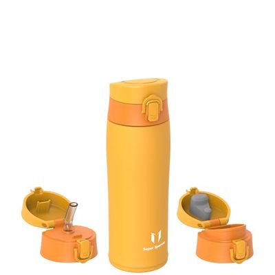 Super Sparrow Botella Agua Acero Inoxidable - Botella Termica - 500ml - Termo Sin BPA, Botellas Niños - Incluye 2 Tapas con Pajita y Tapa Deportiva