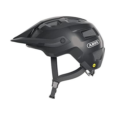 ABUS MTB-helm MoTrip MIPS - fietshelm voor een veilige instap in het mountainbiken - met impactbescherming - voor mannen en vrouwen - zwart glanzend, maat M