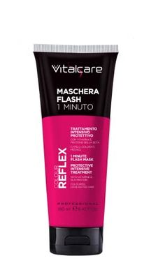 Vitalcare | Colour Reflex - Maschera Flash 1 Minuto, Maschera Capelli Fragili e Colorati, con Vitamina E e Proteine della Seta, 190 ml