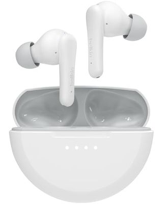 Słuchawki Douszne Bluetooth Dla Dzieci Belkin Soundform Nano 2 Z Wbudowanym Mikrofonem, 28 H Pracy Na Baterii, Bezpieczna Głośność 85 Db, Wodoodporność Ipx5 – Do Iphone'A, Ipada, Galaxy – Białe