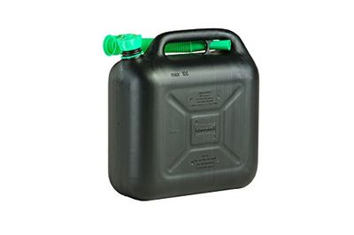 hünersdorff 109772 Brandstofjerrycan 10l Classic 10l voor benzine, diesel en andere gevaarlijke goederen, RKK-goedkeuring, made in Germany, TÜV-geteste productie, zwart