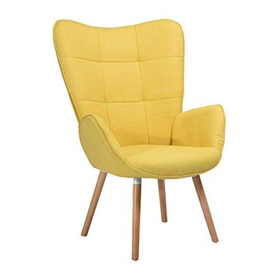 Moderne Relaxstoel Fauteuil Loungestoel Gestoffeerde Stoel Massief Houten Poten