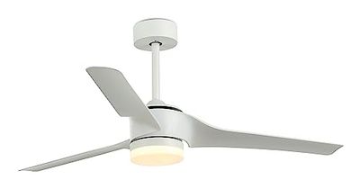 Melchioni Family | Deckenventilator mit Licht und Fernbedienung, 6 Geschwindigkeiten und 3 Modi, ultraleise, 3 ABS-Flügel, 132 cm Durchmesser, Weiß