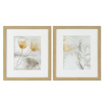 CUADRO LIENZO CRISTAL 33X3X38 HOJAS 2 SURT.