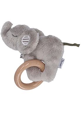 Sterntaler Hochet bébé unisexe avec anneau de préhension éléphant Eddy - Hochet de préhension pour bébé - Gris