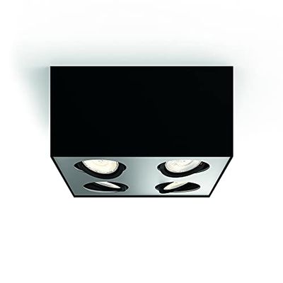 Philips myLiving 4 Focos LED, 2000 lm, iluminação interior, 4,5 W, preto