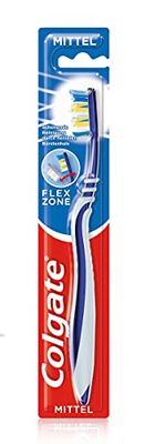 Colgate Tandenborstel Flex Zone medium, verpakking van 1 - handtandenborstel voor zachte tandreiniging. Verschillende kleuren niet vrij te kiezen