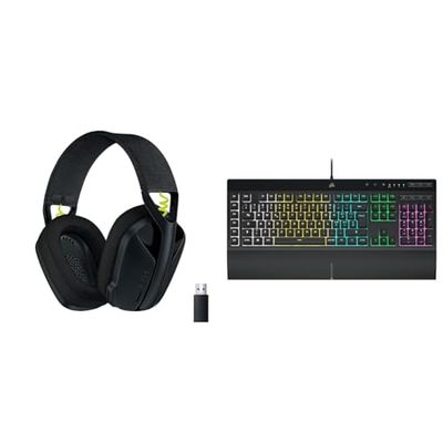 Logitech G435 LIGHTSPEED & & Corsair K55 RGB PRO Wired Membrane