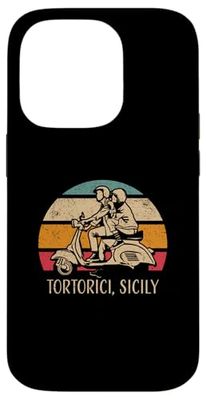 Tortorici Sicily Sicilia Vintage Scooter Retro Sunset Design Case for iPhone 14 Pro