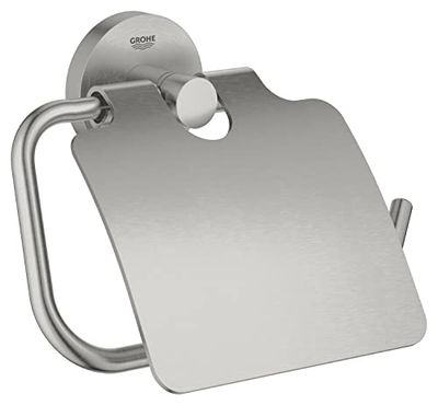 GROHE 41179DC0 Porta Carta igienica con Supporto, Super Steel