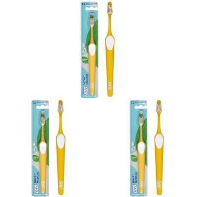 TEPE Nova - Spazzolino a Setole Medie, Colori assortiti (Confezione da 3)