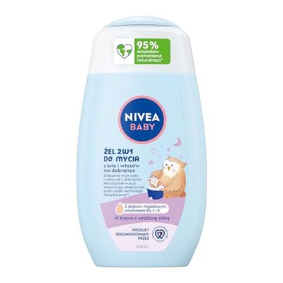 NIVEA BABY Gel 2in1 for Body Wash and Hair Good Night, 200 ml