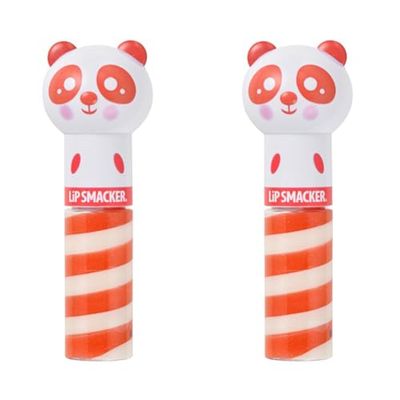 Lip Smacker Lippy Pals Panda, Gloss à Lèvres Parfumé pour Enfants Inspiré par les Animaux, Sûr à Utiliser et sans Couleur, Saveur Peach (Lot de 2)