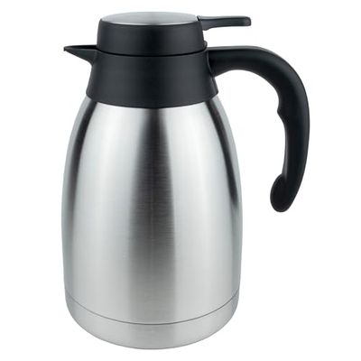 Pioneer Carafe à café intérieure sous vide, acier inoxydable, finition satinée, couvercle plat en acier inoxydable, 1,5 litre