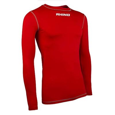 Rhino Unisex's Tagless Baselayer, Rood, X-Large