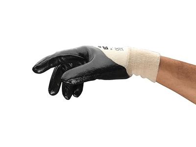 Ansell Edge 48-501 Guanti di sicurezza da lavoro, Protezione meccanica, taglia 11 (2XL), Nero (12 Paia)