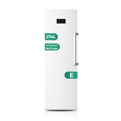 Svan Congelador Vertical Inox SCV185601ENFD. Capacidad 274 Litros, Puerta Reversible, Bajo nivel Sonoro, Eficiencia Energética Clase E