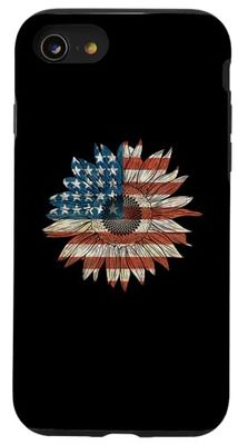 Bandiera USA come pianta da giardino di girasole Custodia per iPhone SE (2020) / 7 / 8