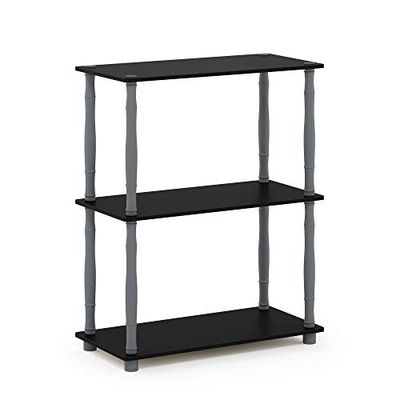 Furinno Scaffale Multifunzione 3 ripiani Black/Grey Tubi classici