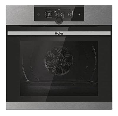 Haier I-Turn Series 2 HWO60SM2F9XH - Horno Multifunción, Pirolítico, Limpieza por Aquálisis o Pirólisis, Conectividad WIFI, Capacidad 70L, Cocción multinivel, 13 Funciones, Inox y Negro
