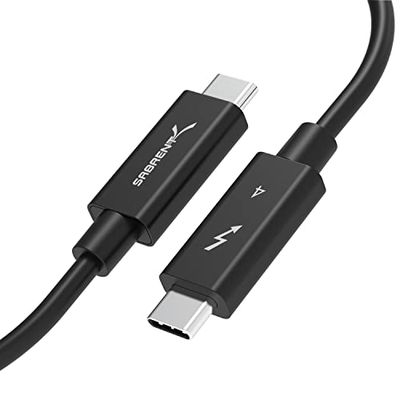 Câble USB C Thunderbolt 4 1M, Certifié Intel, TB4 Type C Charge Rapide 100W 40Gbps 8K@60Hz 5K@60Hz Dual Vidéo 4K, Câble USB-C vers USB C pour Moniteur, M1 M2 Macbook, SSD, Station d'accueil (CB-T4M1)