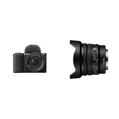 Sony ZV-E10 II K di Sony | Vlog camera APSC con lente intercambiabile 16-50mm II f/3.5-5.6 Power Zoom + Obiettivo SONY APS-C-Power Zoom con attacco E-mount 10-20mm F4 G
