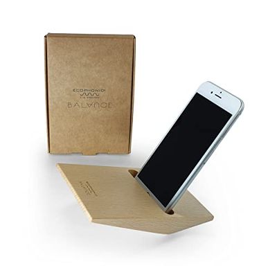 Ecophonic Balance Altoparlante ecologico artigianale | Amplificatore acustico naturale | Legno massiccio | Supporto per Smartphone | Made in Italy