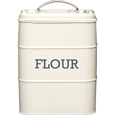 KitchenCraft Living Nostalgia Recipiente para farinha, higiénico, 17 x 12 x 24 cm, creme antigo