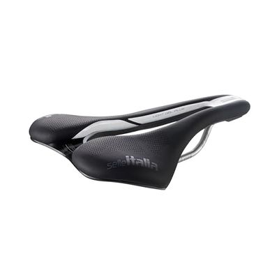 Selle Italia SLR Boost ENDURANCE TI 316 Superflow - Landsvägscykelsadel och Gravel Cykel, Kommod i Gel och Anatomiskt Hål, Ram i TI 316 - Storlek L3, Svart